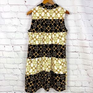 MSK Black Yellow Midi Dress old money classic grand millennial size medium vacay